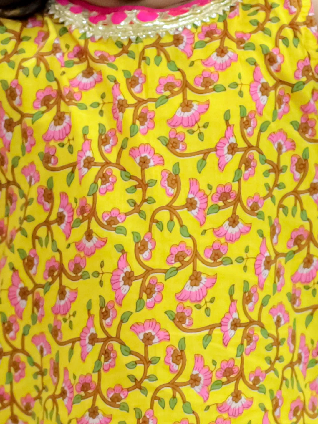 BownBee Pure Cotton Narrow Shoulder Kurti with Harem for Girls