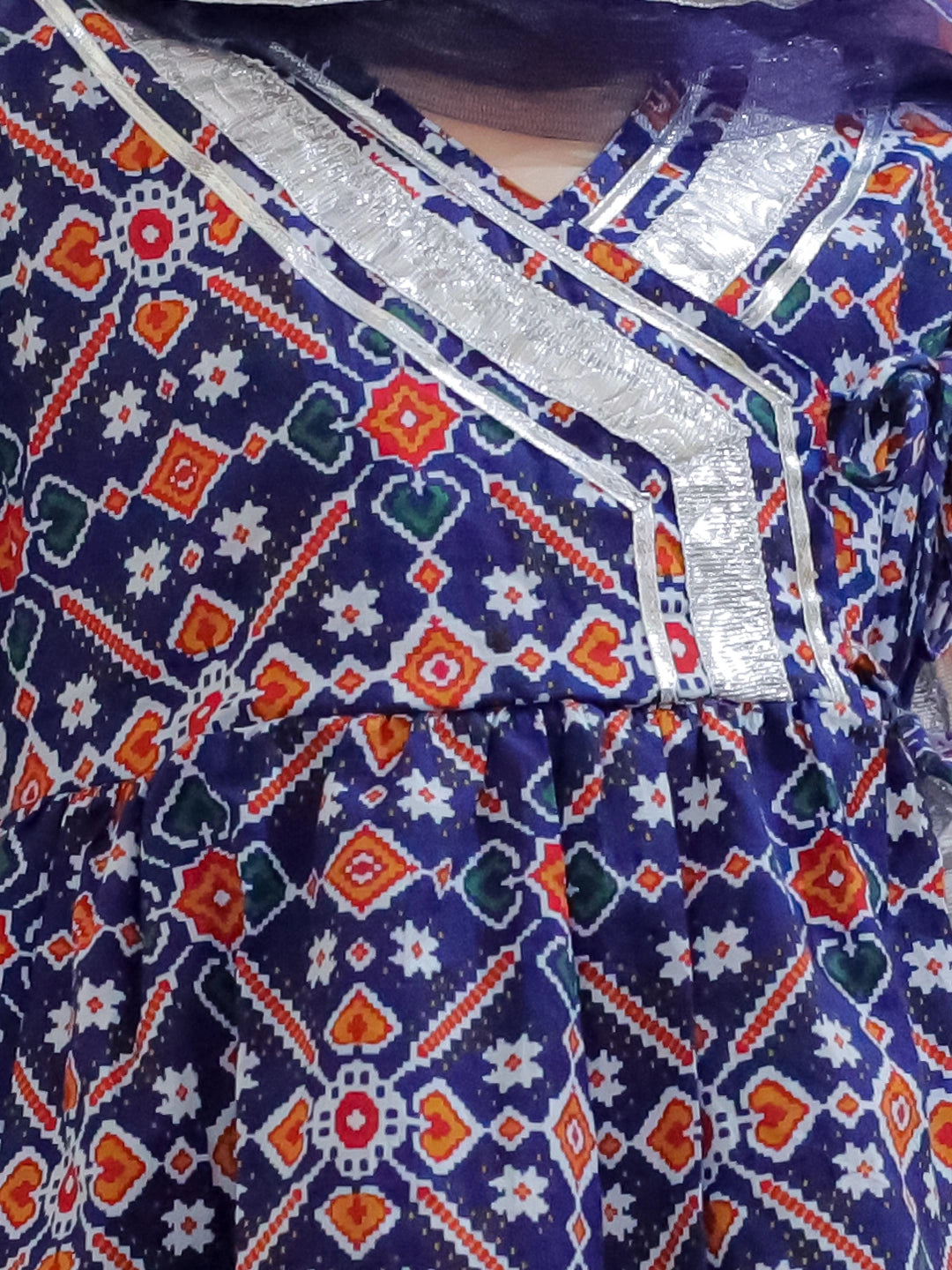 BownBee Pure Cotton Angrakha Kurti Pant With Dupatta for Girls