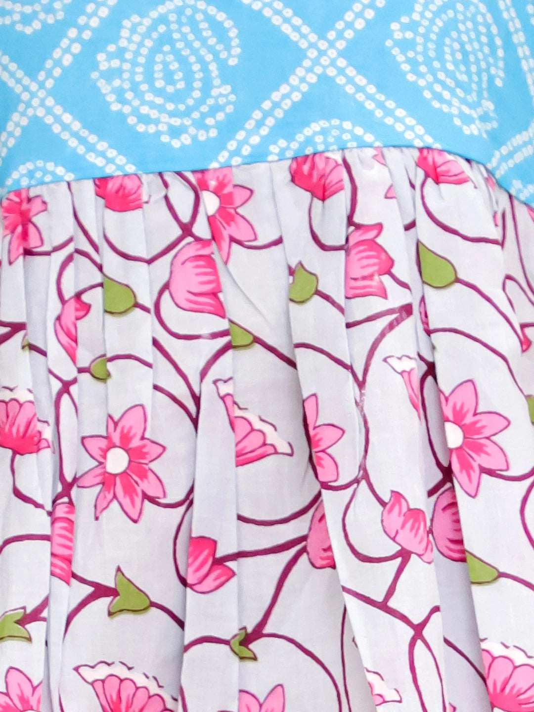 BownBee Pure Cotton Printed Short Kurta & Top With Flared Pants Sibling Set