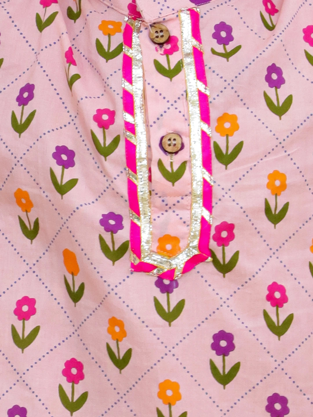 BownBee Pure Cotton Dhoti Kurta & Lehenga Choli Sibling Set
