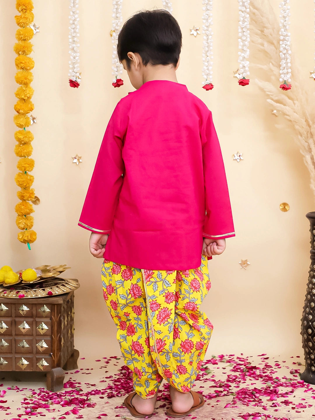 BownBee Fullsleeves Printed Dhoti kurta Set For Boys
