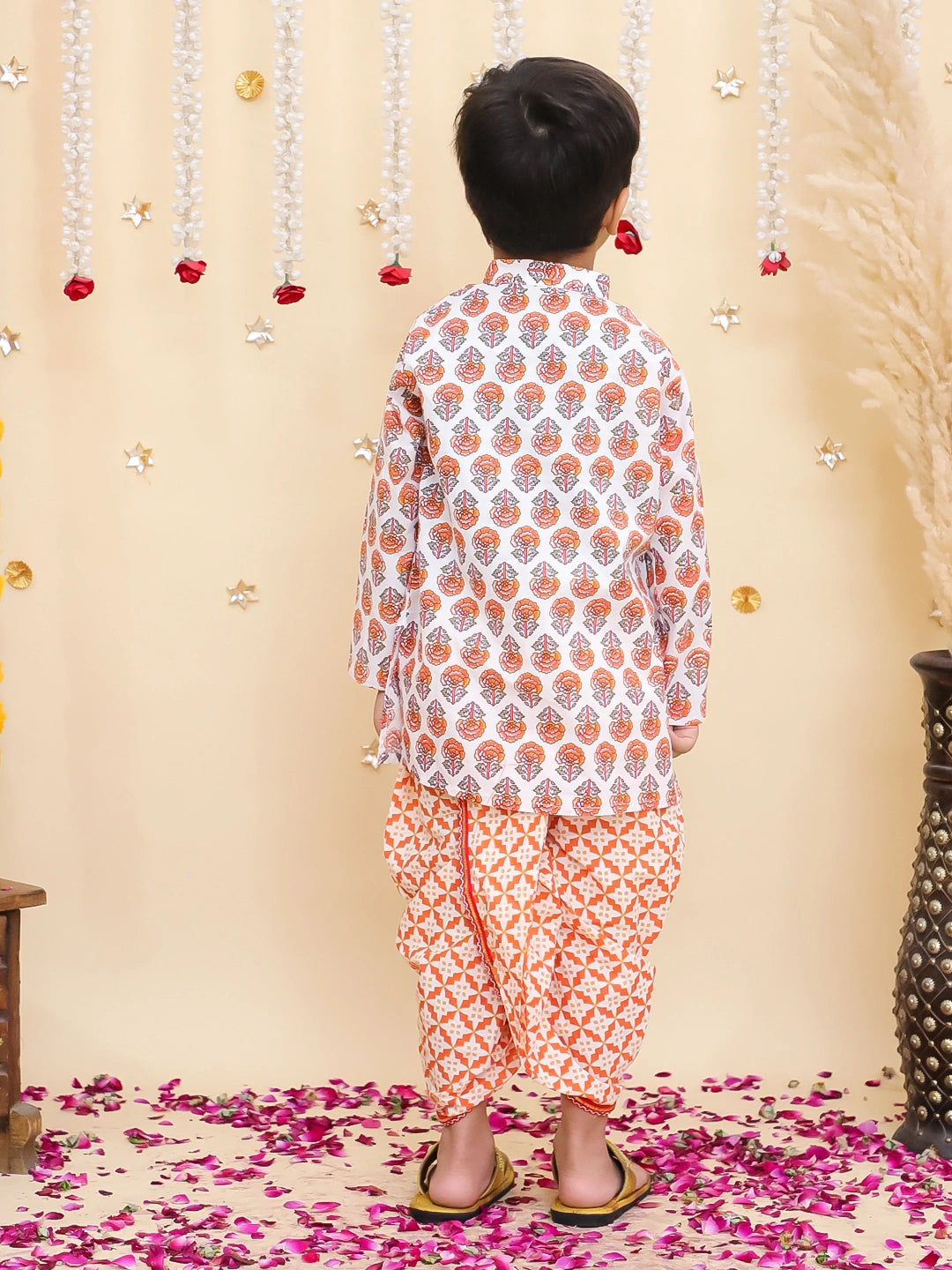 BownBee Pure Cotton Dhoti Kurta & Halter Kurti With Harem Sibling Set