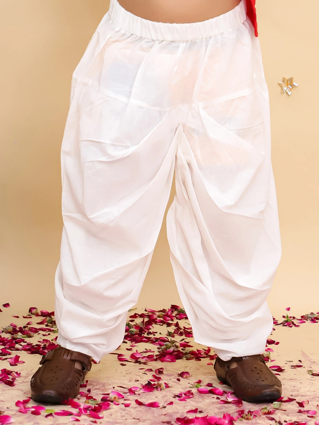 BownBee Pure Cotton Dhoti Kurta With Attached Jacket & Ethnic Suit With Dupatta Sibling Set