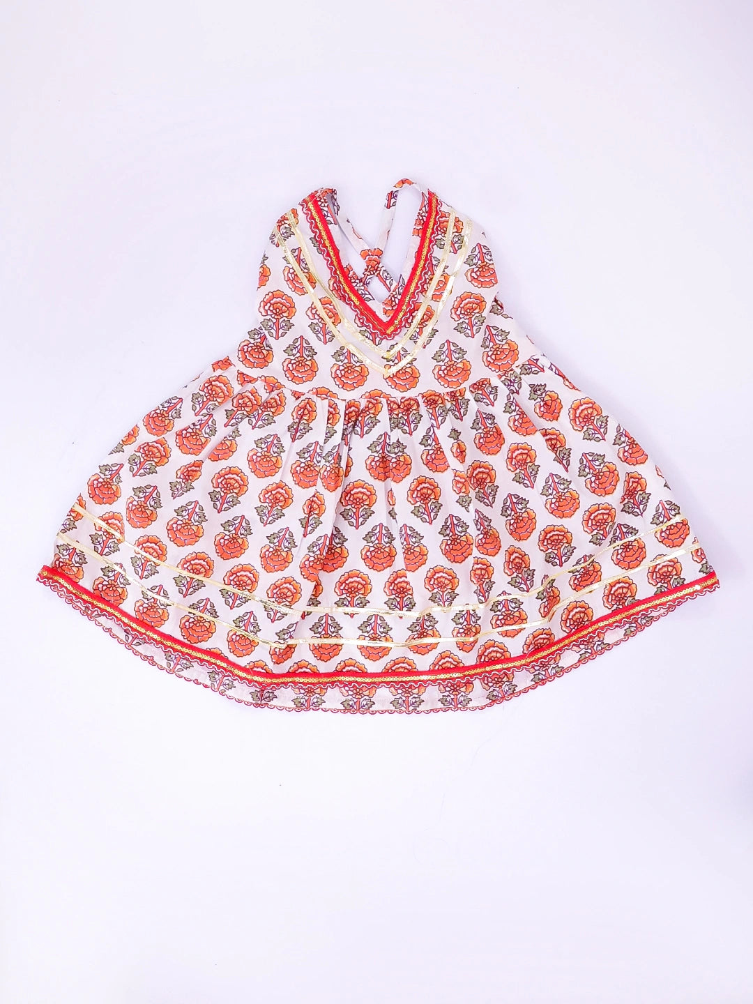 BownBee Pure Cotton Printed Halter kurti With Harem Set For Infant Girls