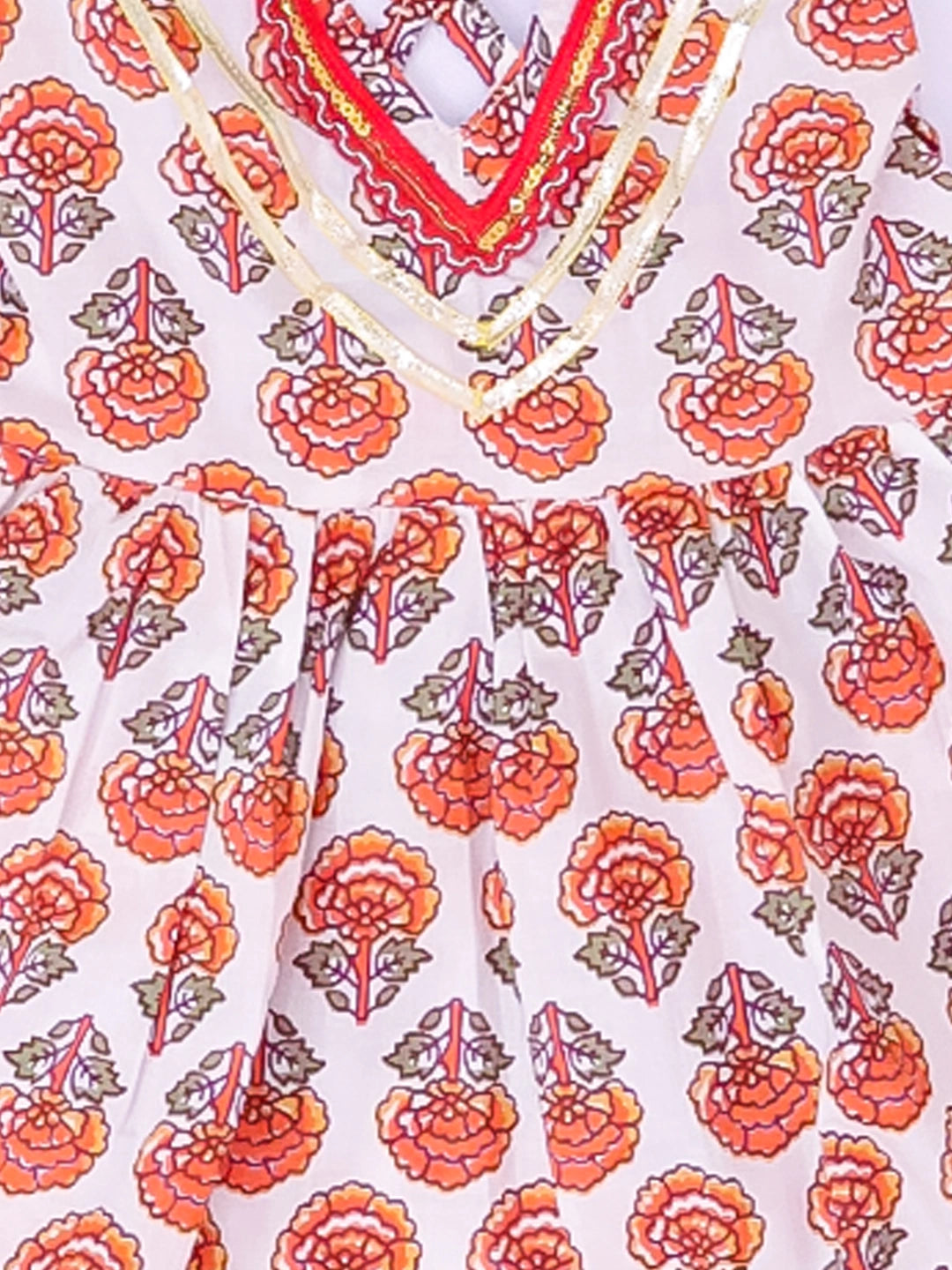 BownBee Pure Cotton Printed Halter kurti With Harem Set For Infant Girls