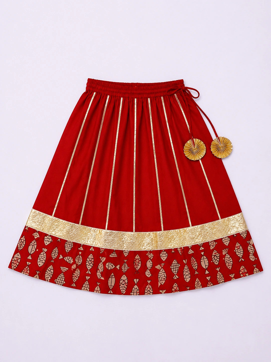 BownBee Pure Cotton Dhoti Kurta & Lehenga Choli Infant Sibling Set