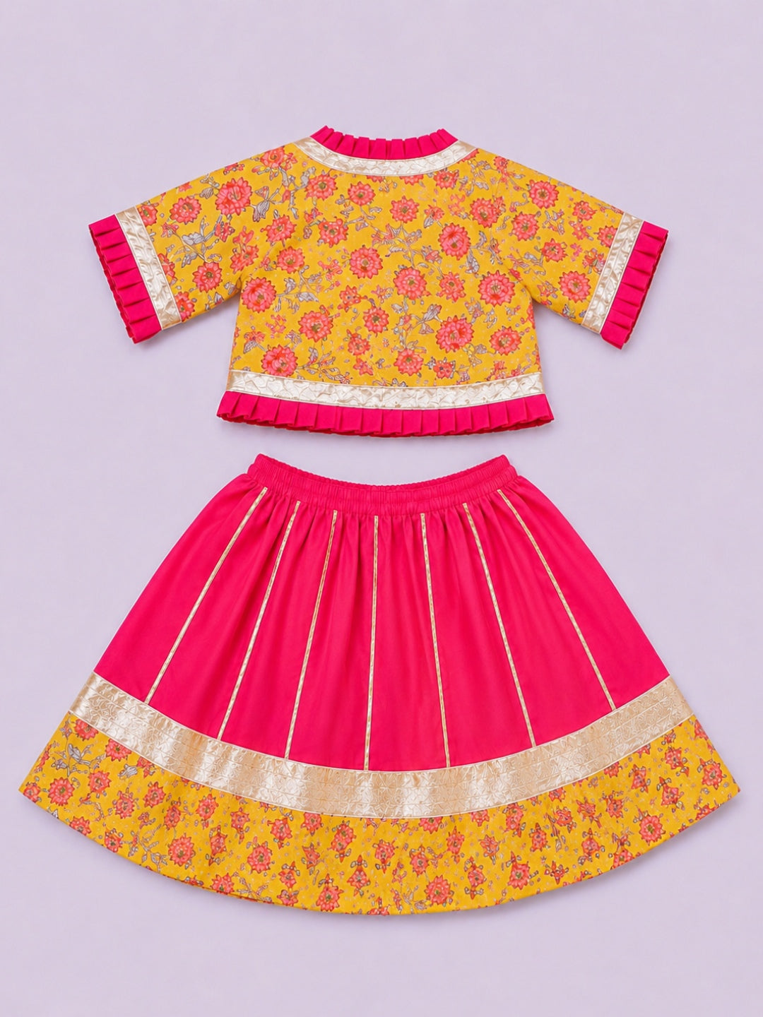 BownBee Floral Printed Lehenga Choli Set For Infant Girls