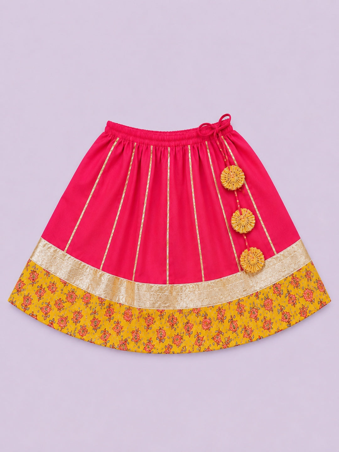 BownBee Floral Printed Lehenga Choli Set For Infant Girls