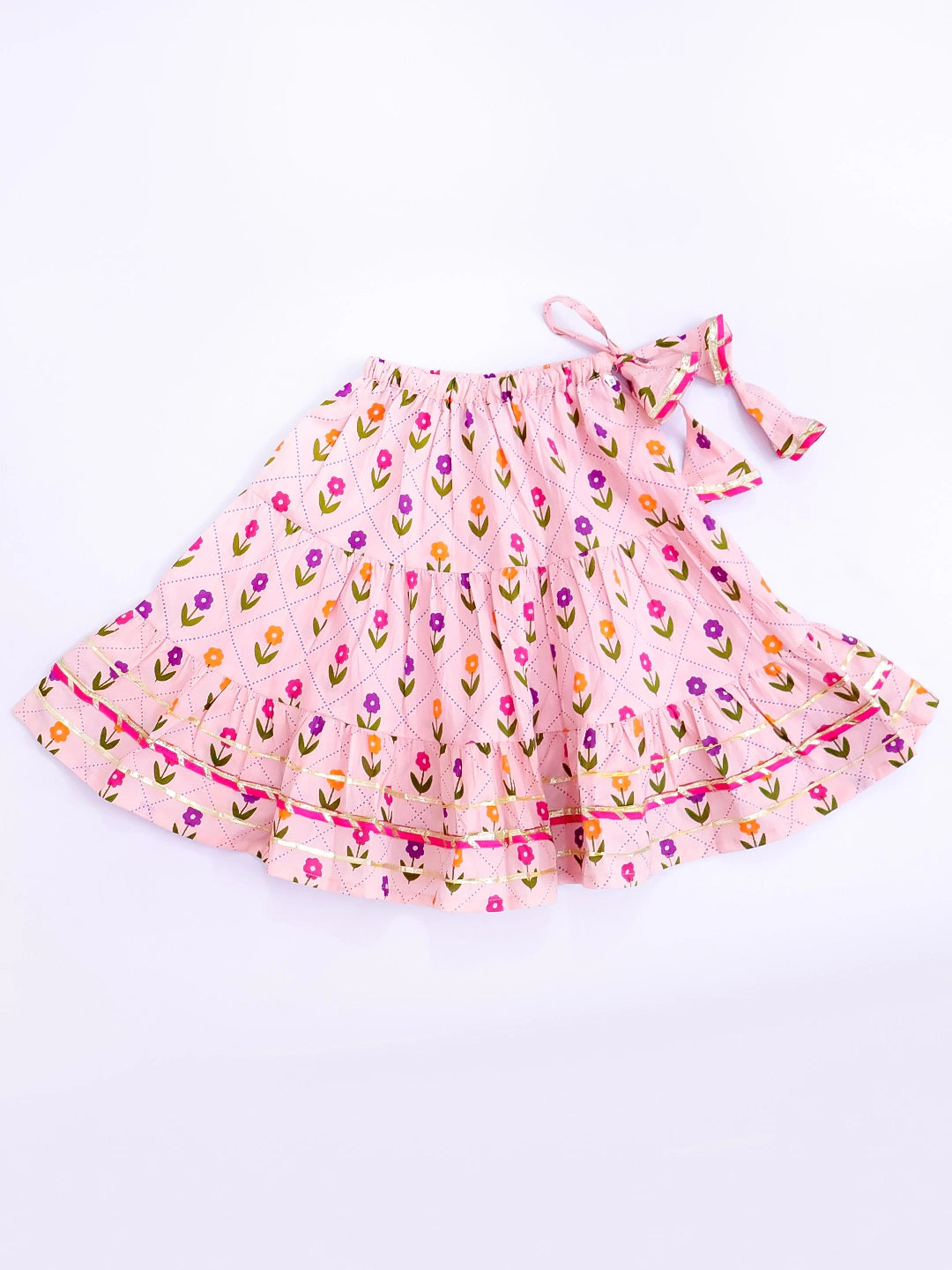 BownBee Pure Cotton Dhoti Kurta & Lehenga Choli Infant Sibling Set
