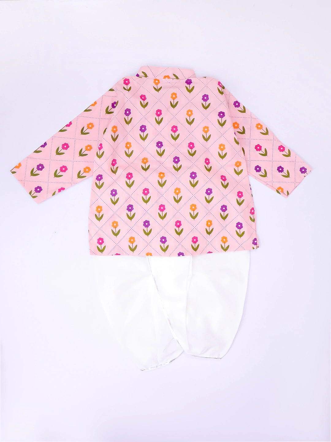 BownBee Pure Cotton Dhoti Kurta & Lehenga Choli Infant Sibling Set