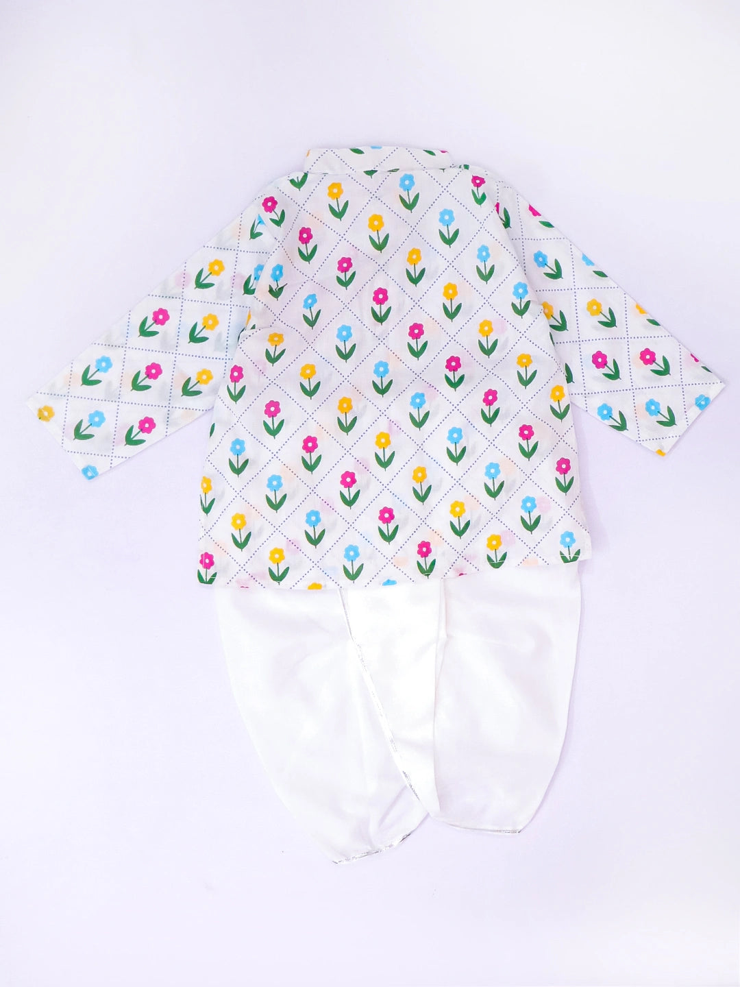 BownBee Pure Cotton Dhoti Kurta & Lehenga Choli Infant Sibling Set