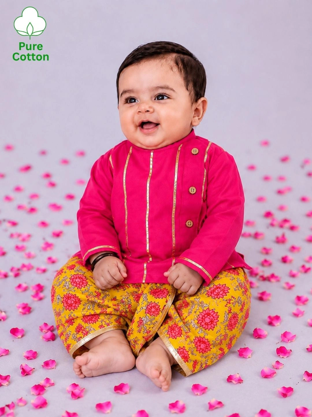 BownBee Fullsleeves Printed Dhoti kurta Set For Infant Boys