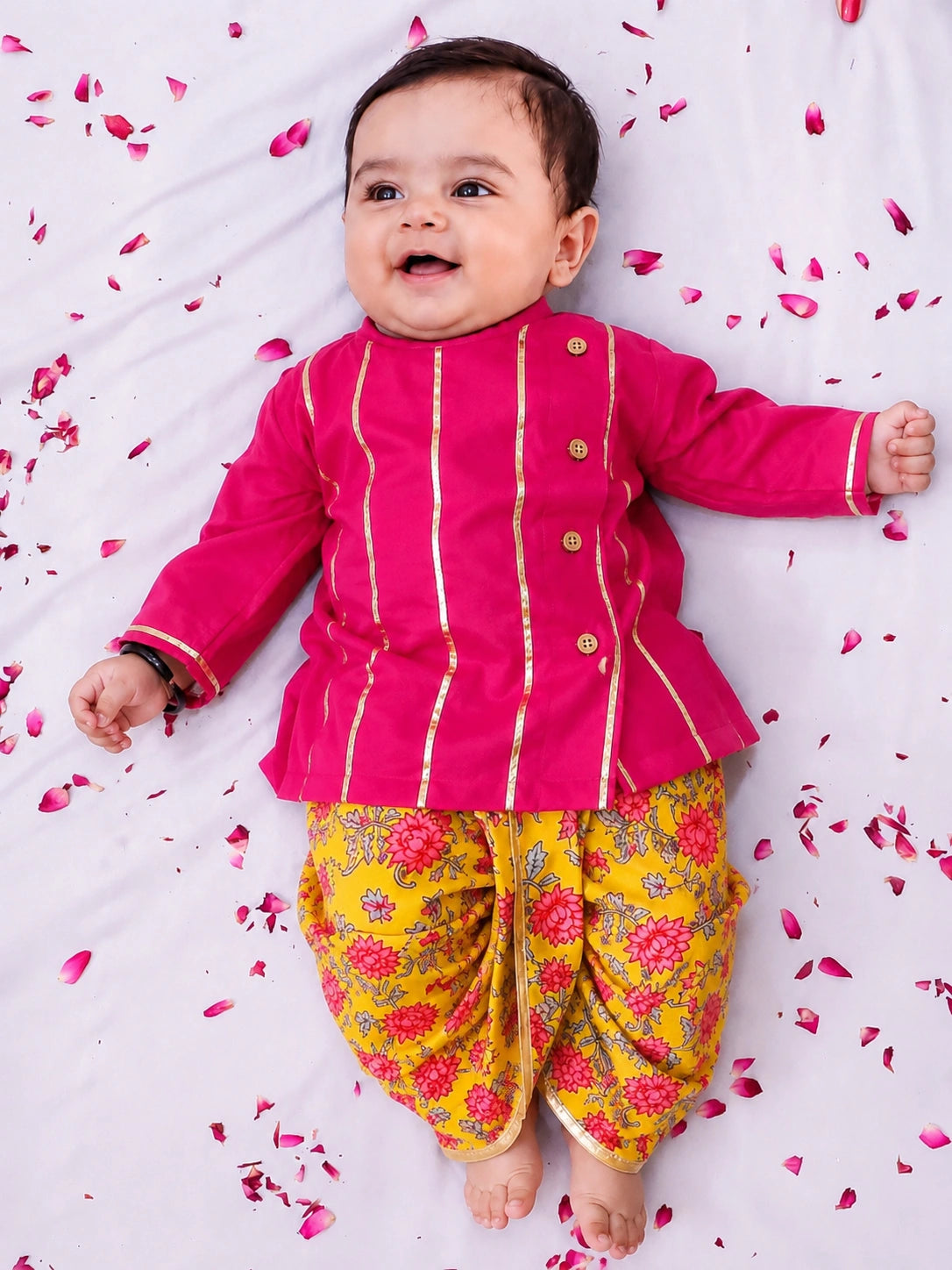 BownBee Fullsleeves Printed Dhoti kurta Set For Infant Boys