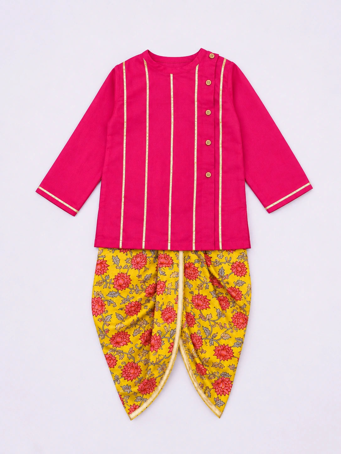 BownBee Fullsleeves Printed Dhoti kurta Set For Infant Boys