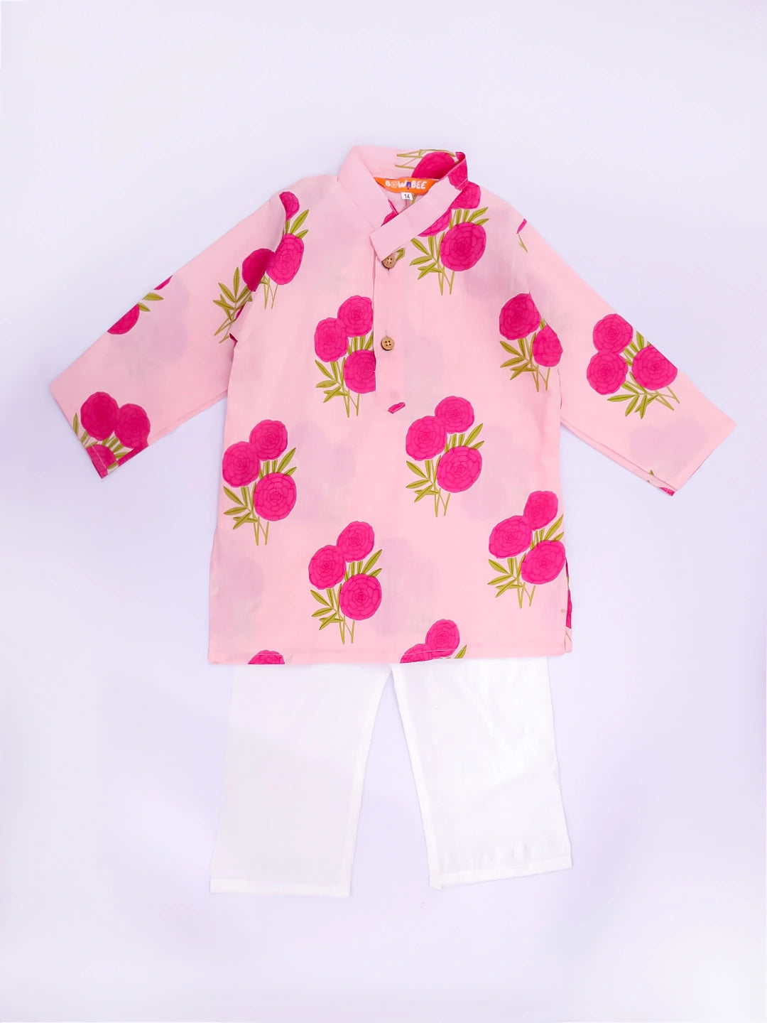 BownBee Pure Cotton Kurta Pajama & Ethnic Suit Infant Sibling Set