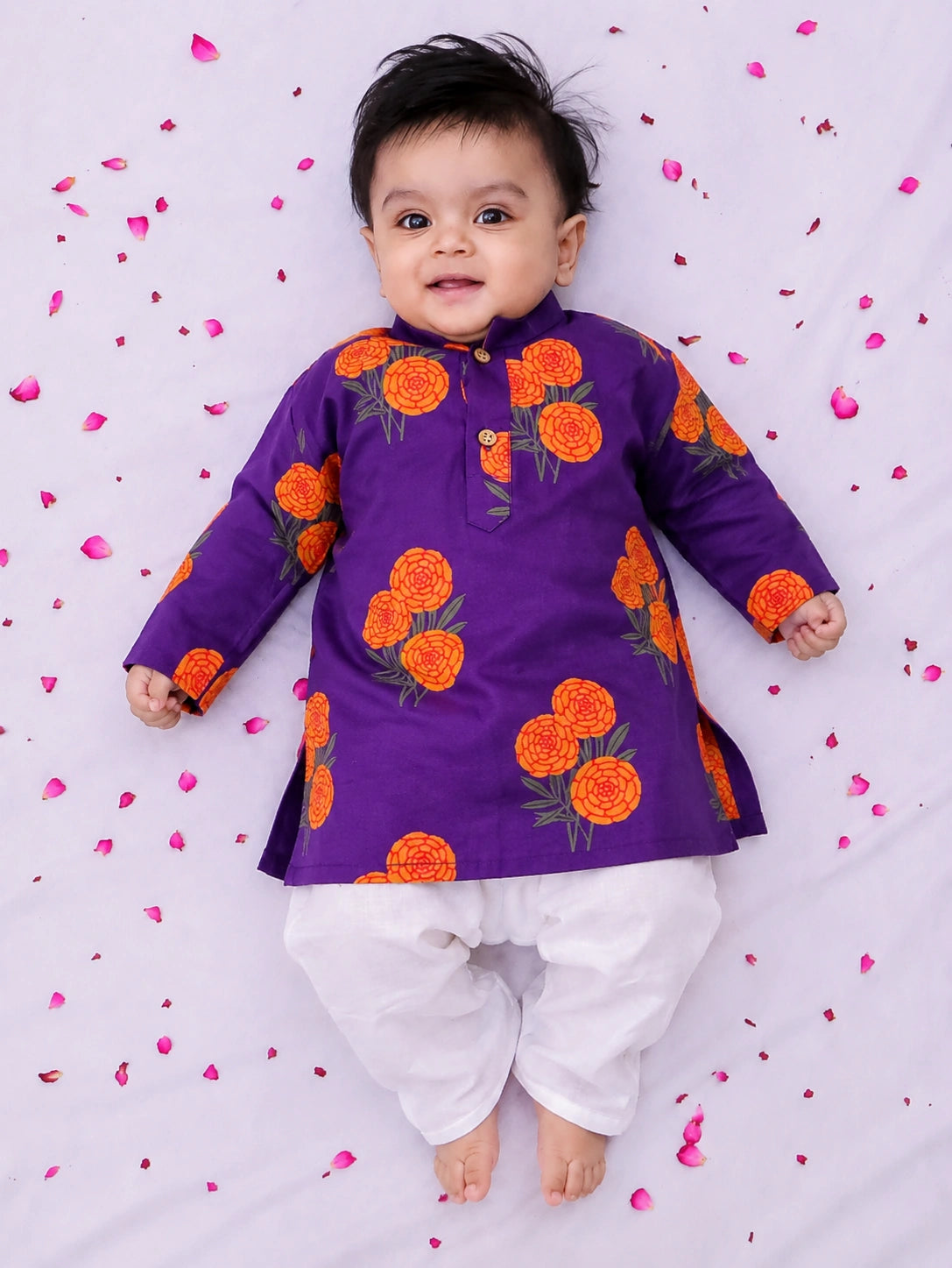 BownBee Pure Cotton Kurta Pajama & Ethnic Suit Infant Sibling Set