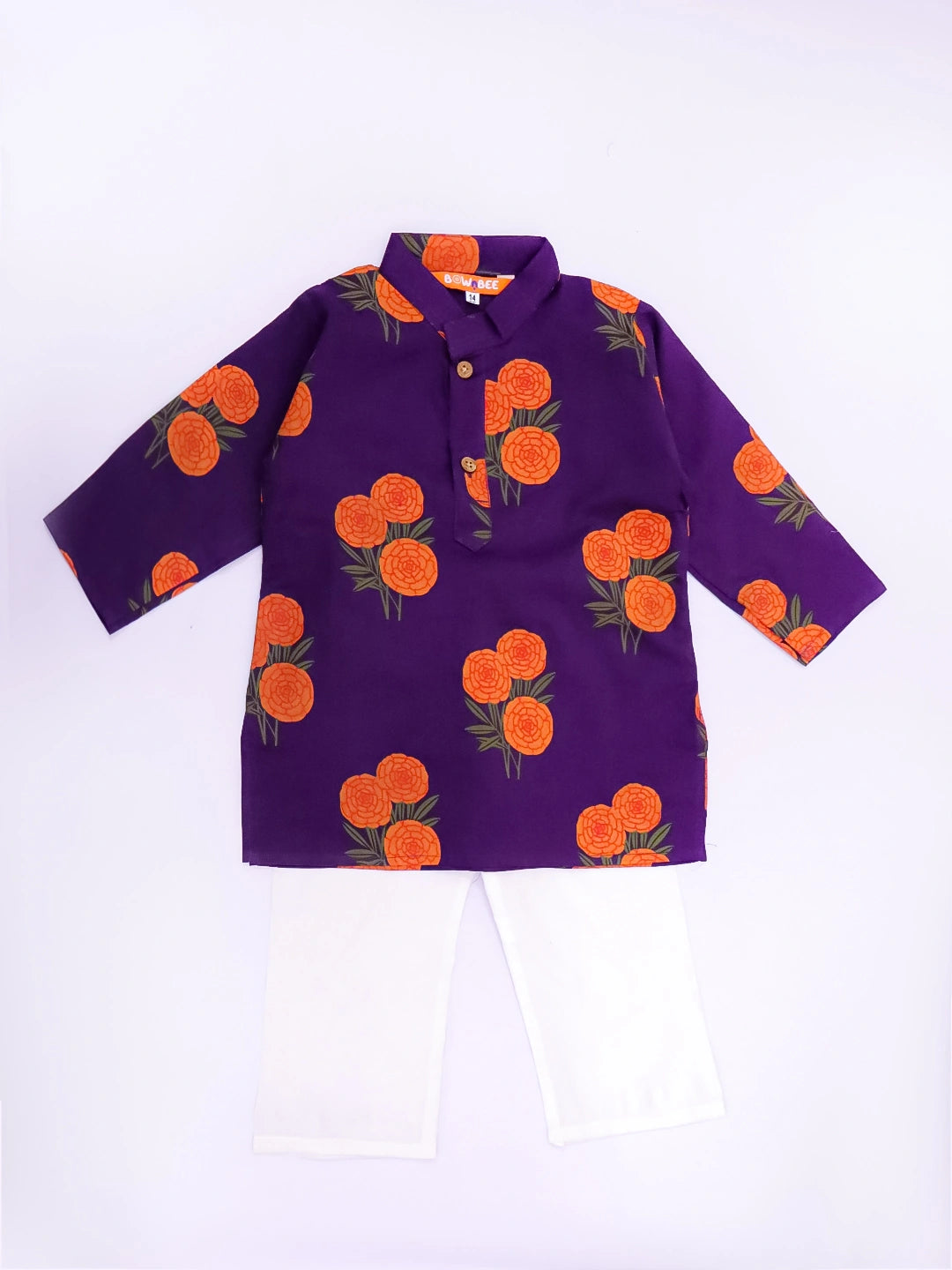 BownBee Pure Cotton Kurta Pajama & Ethnic Suit Infant Sibling Set