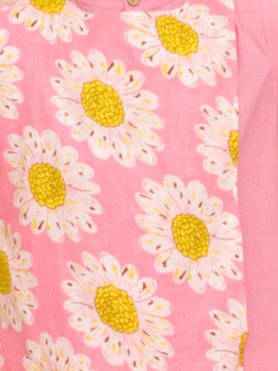 BownBee Pure Cotton Kurta Pajama With Printed Attached Jacket & Printed Kurti With Pants Sibling Set