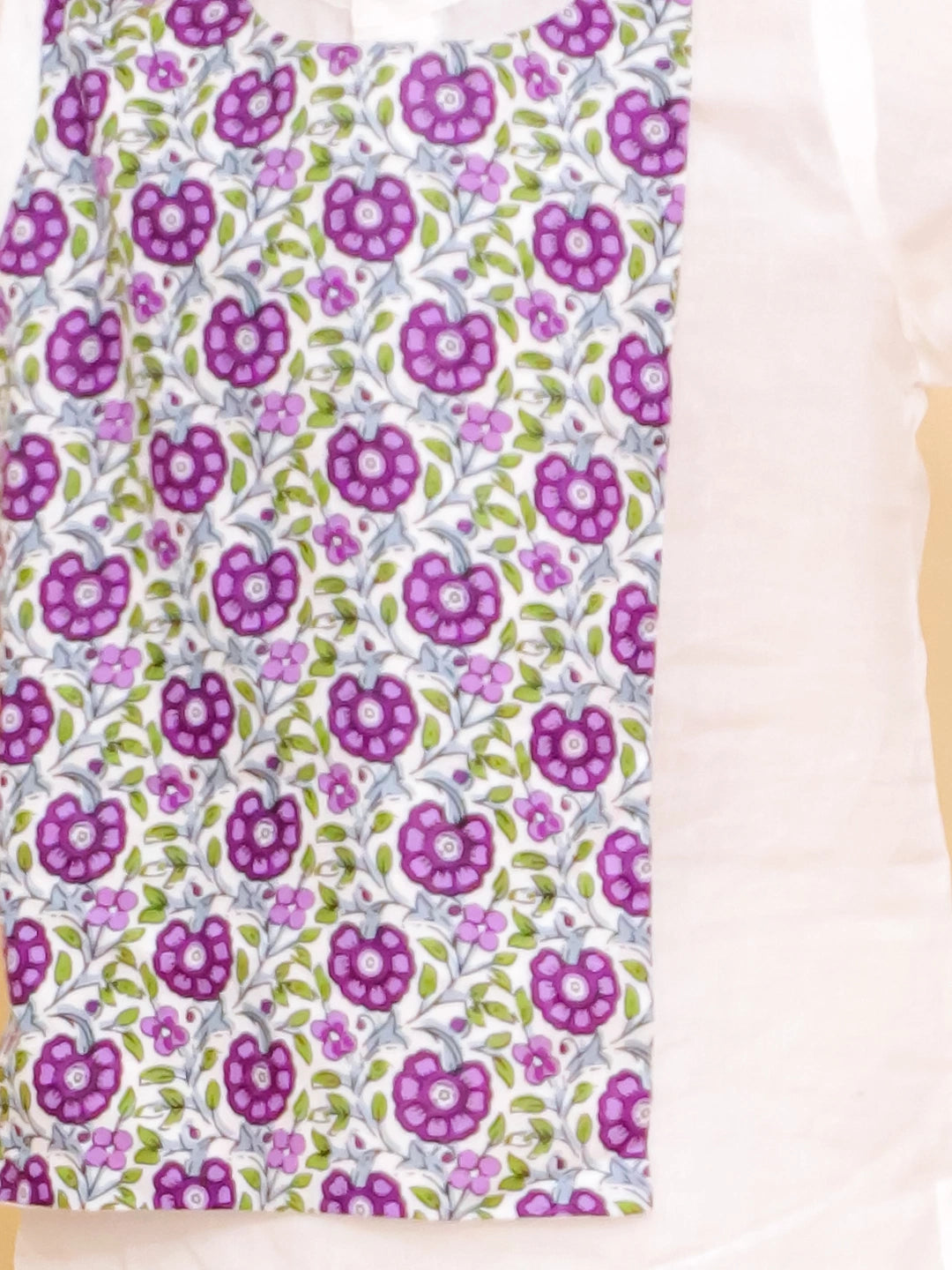 BownBee Pure Cotton Kurta Pajama With Printed Attached Jacket & Printed Kurti With Pants Sibling Set