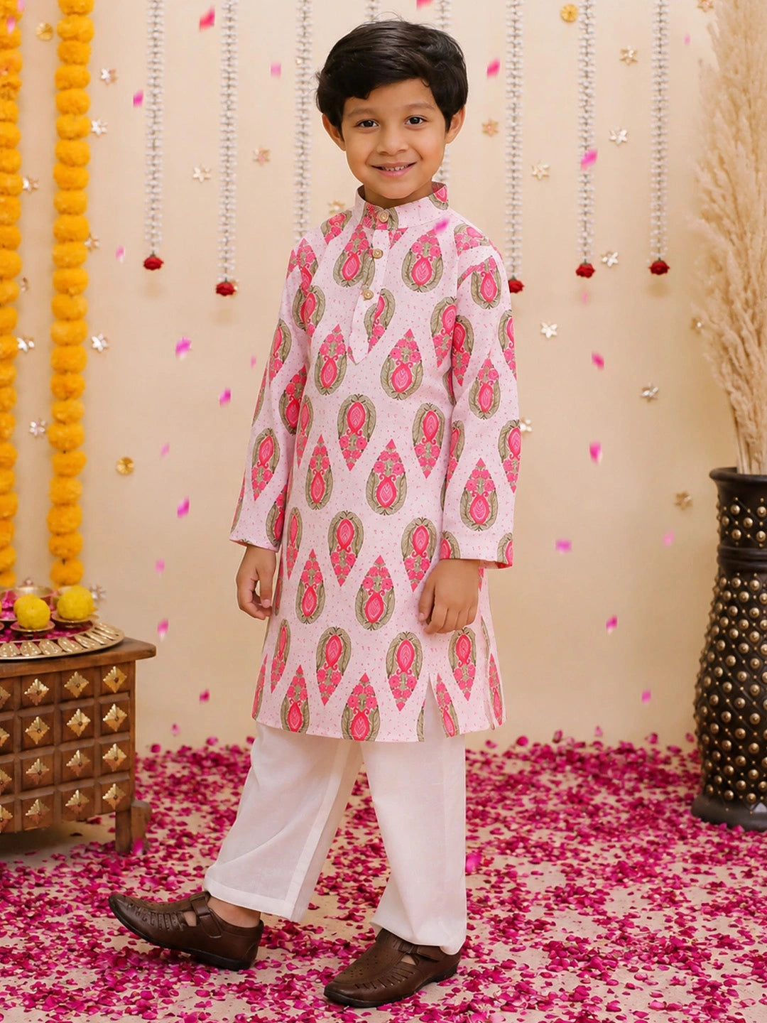 BownBee Pure Cotton Full Sleeve Kurta & Pajama Set For Boys