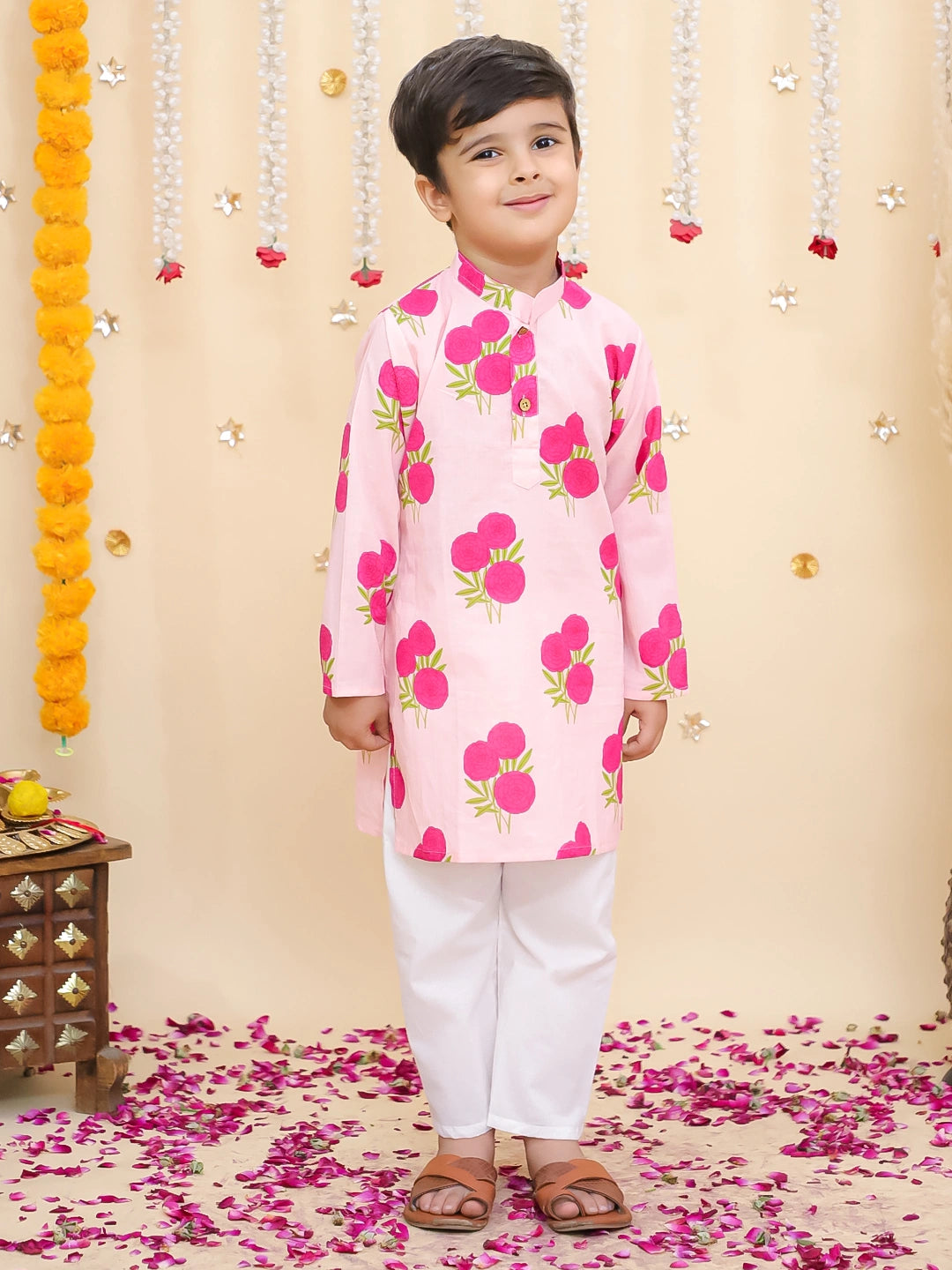 BownBee Pure Cotton Kurta Pajama & Ethnic Suit With Dupatta Sibling Set