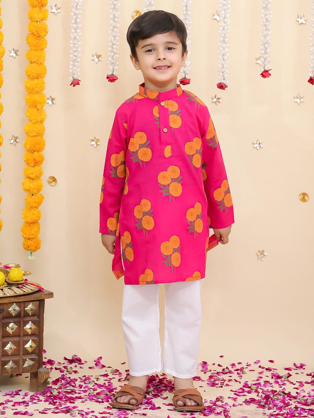 BownBee Pure Cotton Kurta Pajama & Ethnic Suit With Dupatta Sibling Set