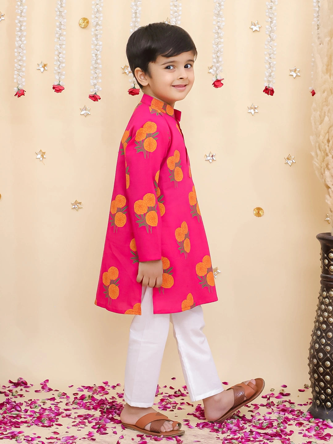 BownBee Pure Cotton Kurta Pajama & Ethnic Suit With Dupatta Sibling Set