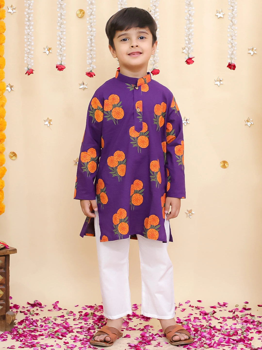 BownBee Pure Cotton Kurta Pajama & Ethnic Suit With Dupatta Sibling Set