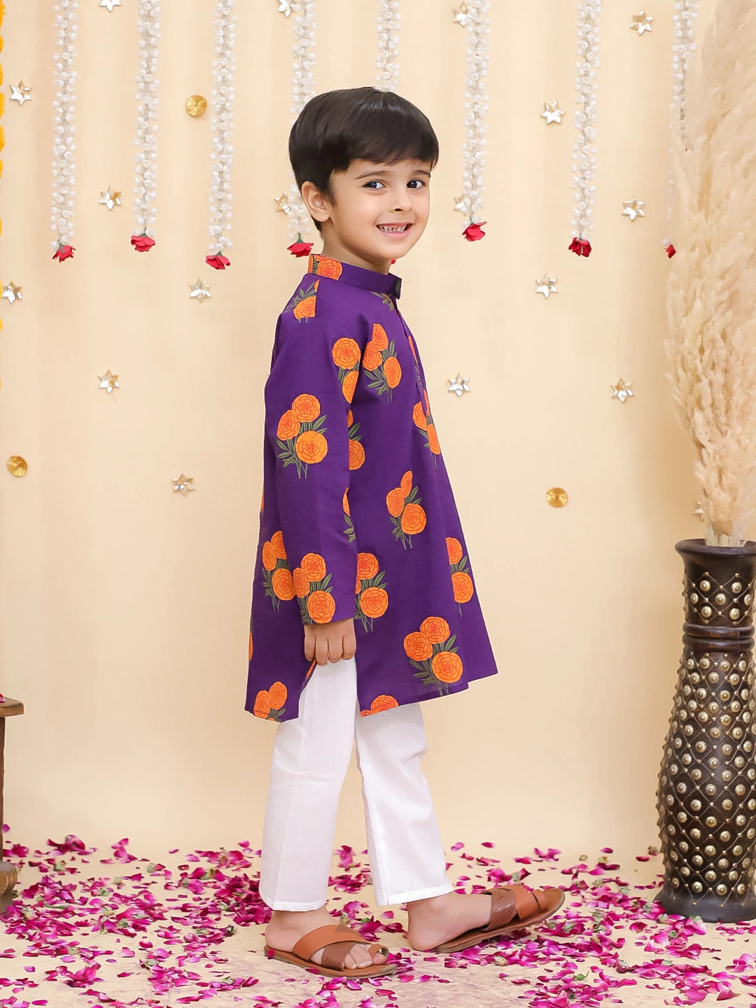 BownBee Pure Cotton Kurta Pajama & Ethnic Suit With Dupatta Sibling Set