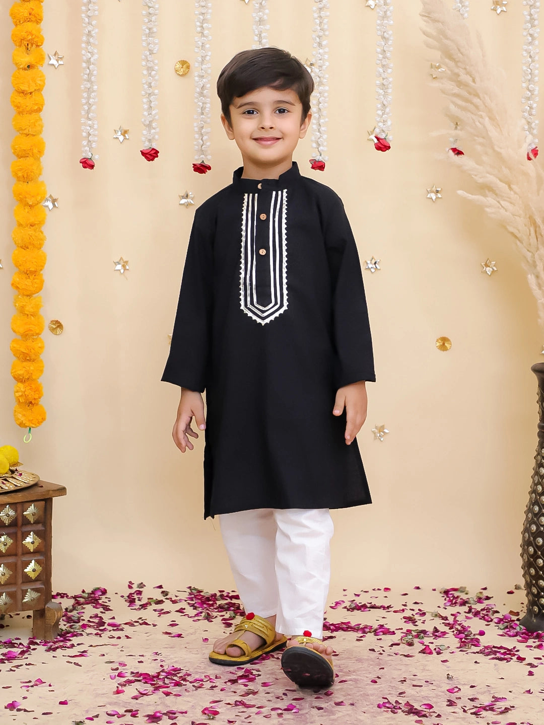 BownBee Pure Cotton Kurta Pajama & Ethnic Suit With Dupatta Sibling Set
