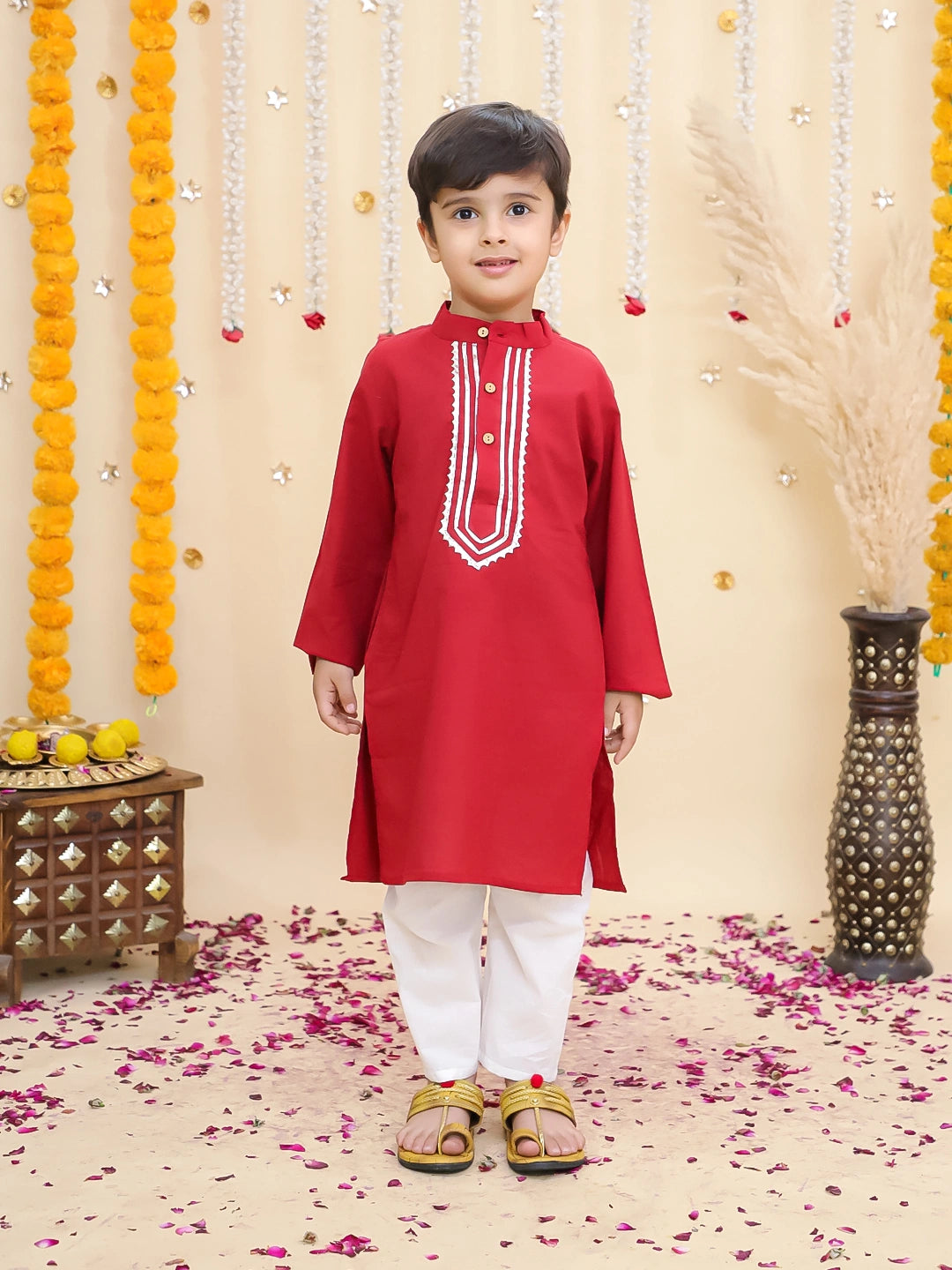 BownBee Pure Cotton Kurta Pajama & Ethnic Suit With Dupatta Sibling Set