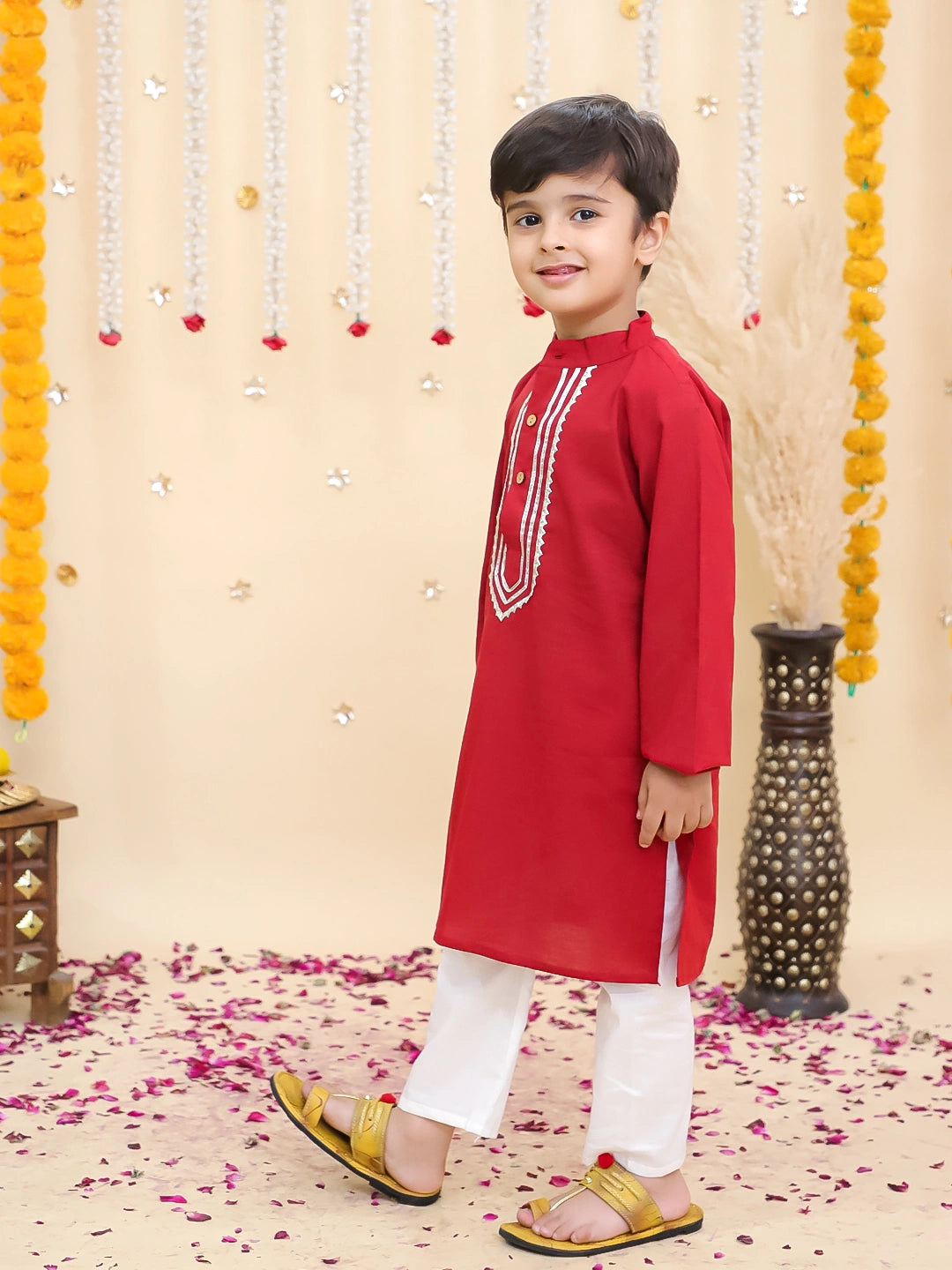 BownBee Pure Cotton Kurta Pajama & Ethnic Suit With Dupatta Sibling Set