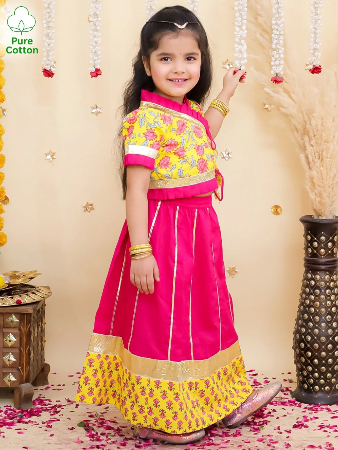 BownBee Floral Printed Lehenga Choli Set For Girls
