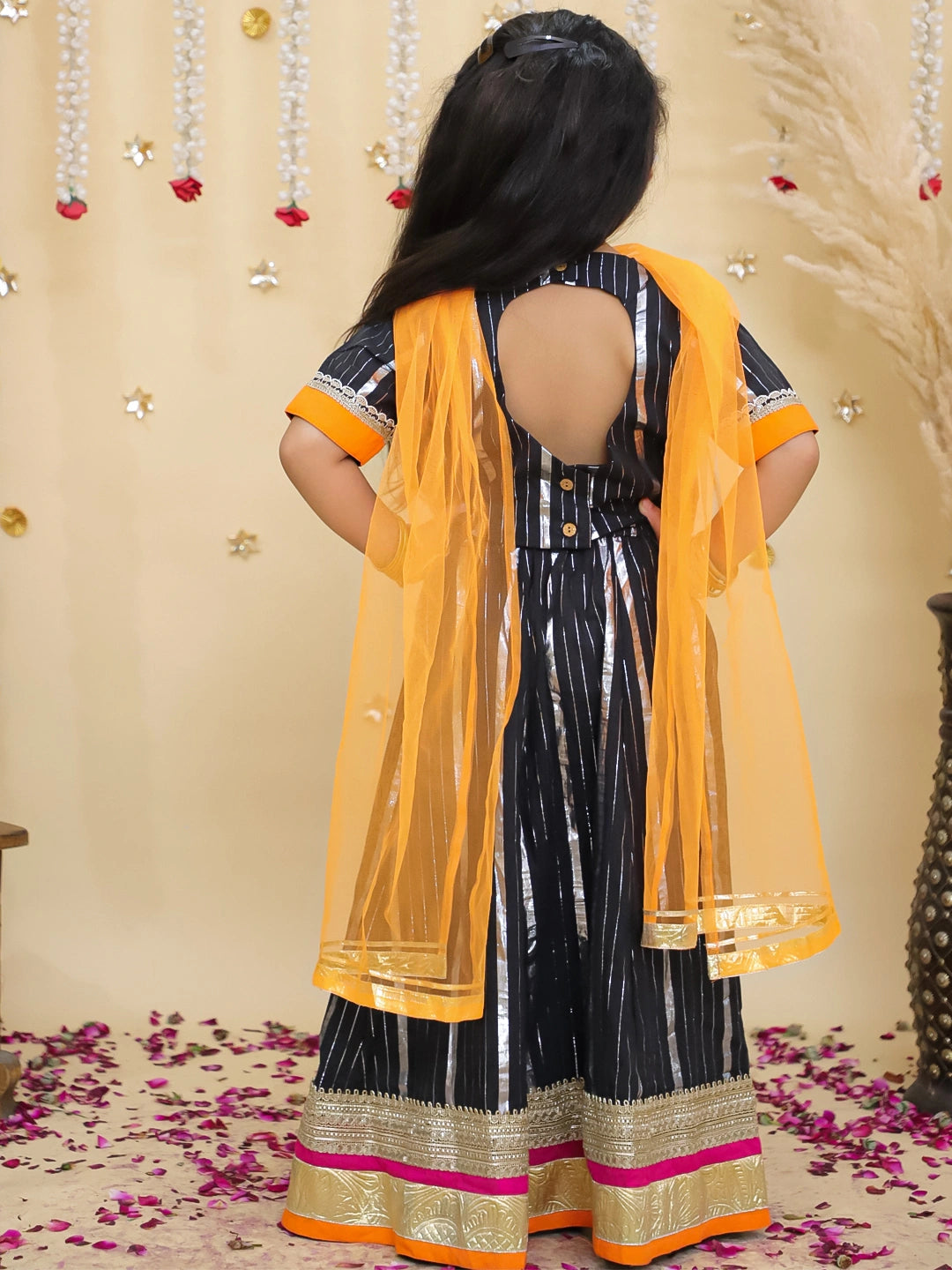 BownBee Pure Cotton Lurex Lehanga Choli & Dupatta set For Girls