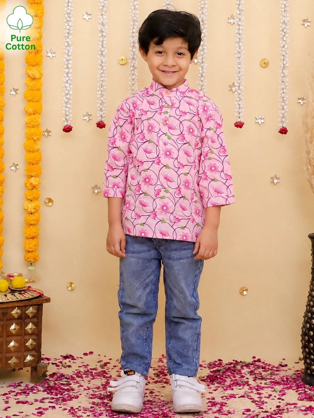 BownBee 3/4th Sleeves Short kurta Set For Boys