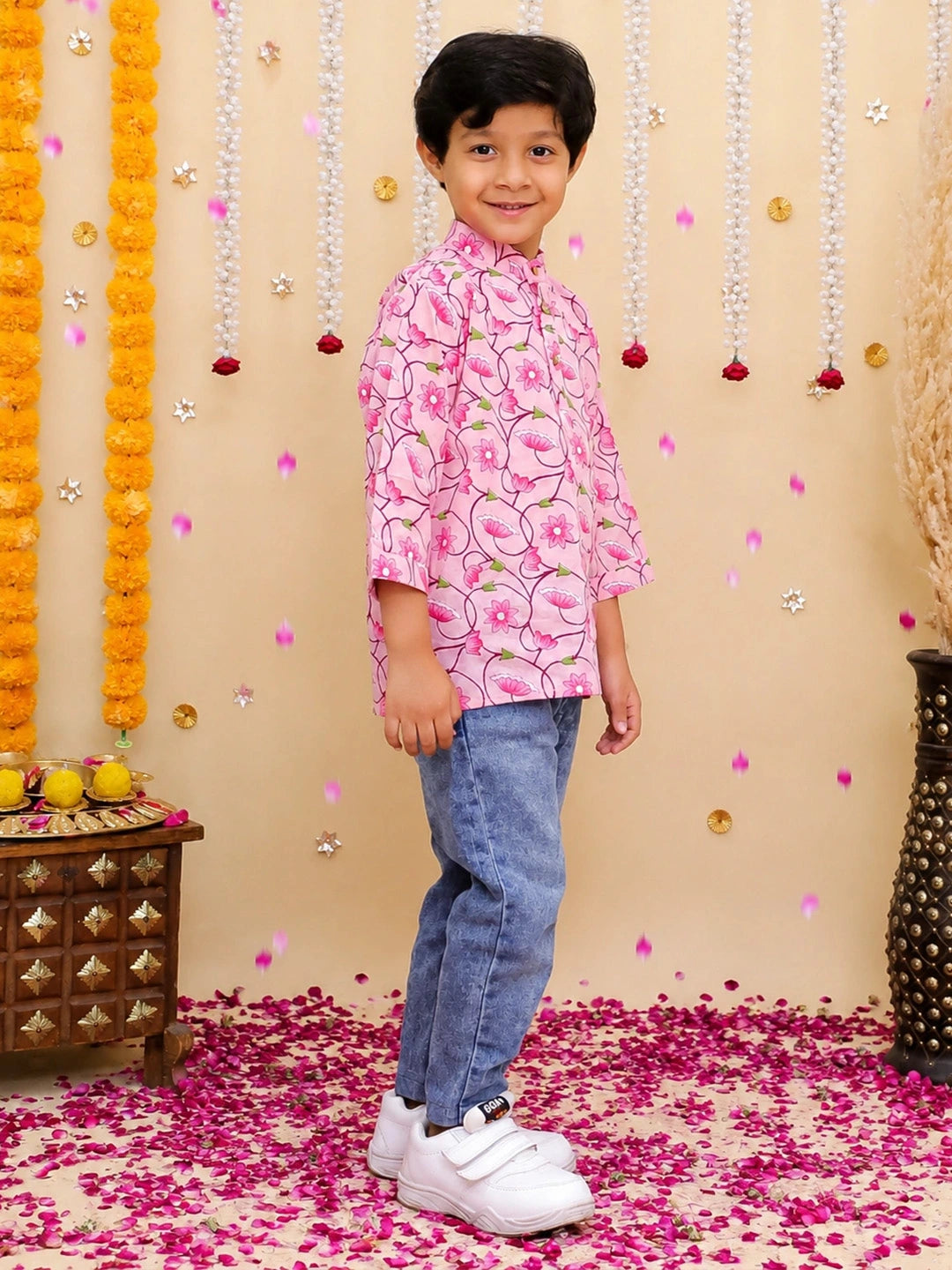 BownBee 3/4th Sleeves Short kurta Set For Boys