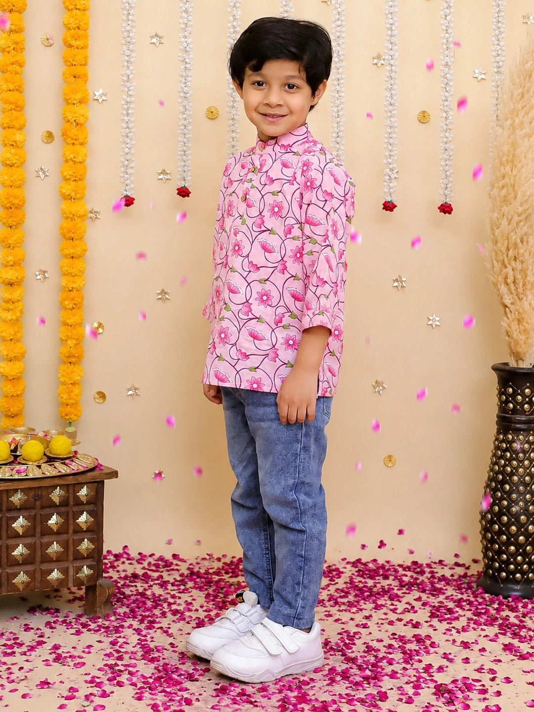 BownBee 3/4th Sleeves Short kurta Set For Boys