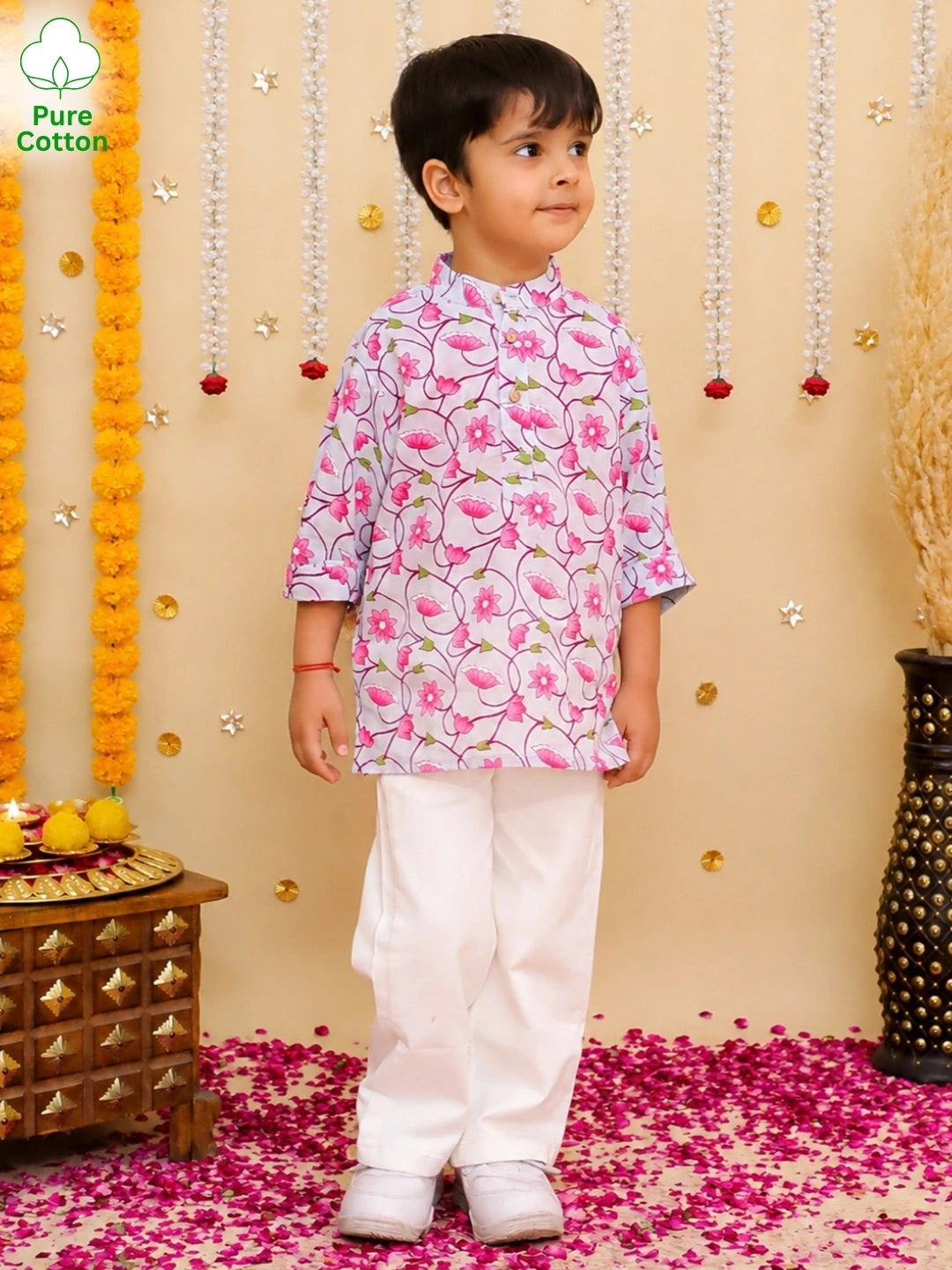 BownBee 3/4th Sleeves Short kurta Set For Boys