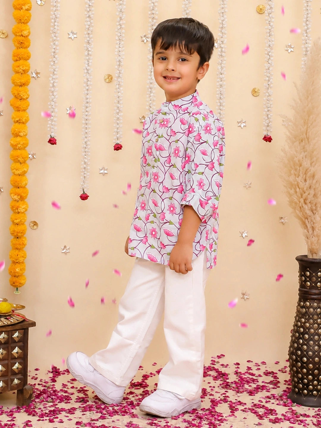 BownBee 3/4th Sleeves Short kurta Set For Boys