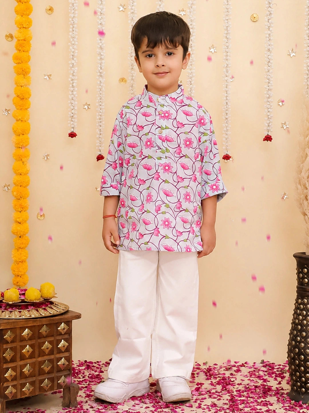 BownBee 3/4th Sleeves Short kurta Set For Boys