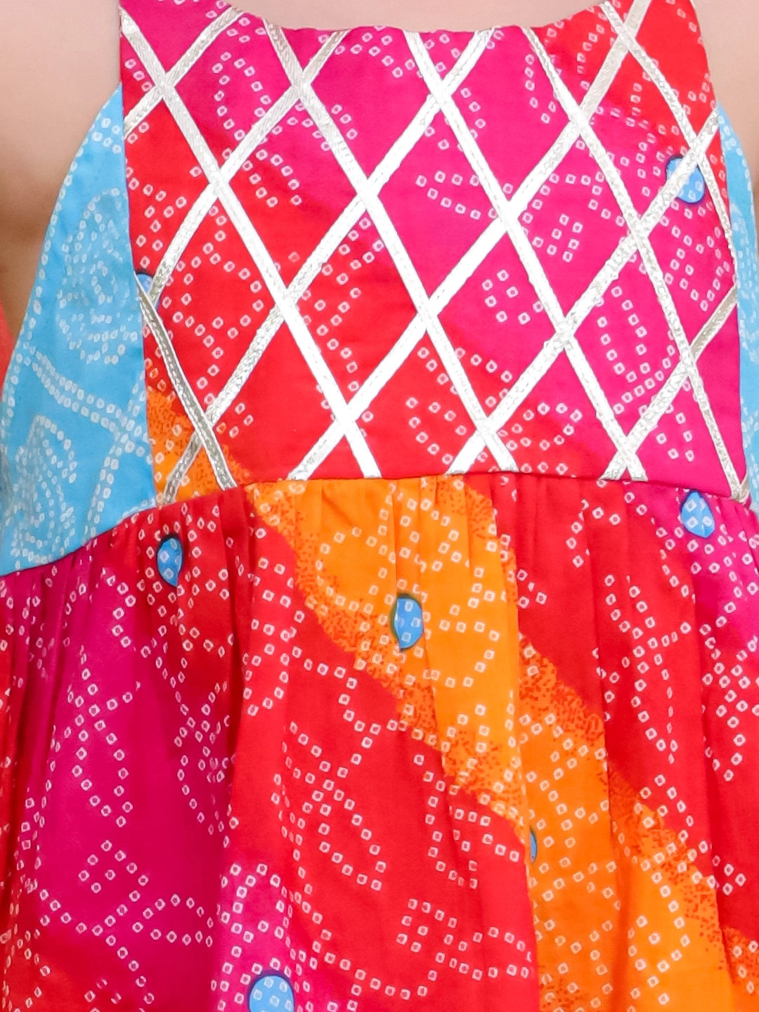BownBee Pure Cotton Printed kurti With Tulip Dhoti & Dupatta Set For Girls