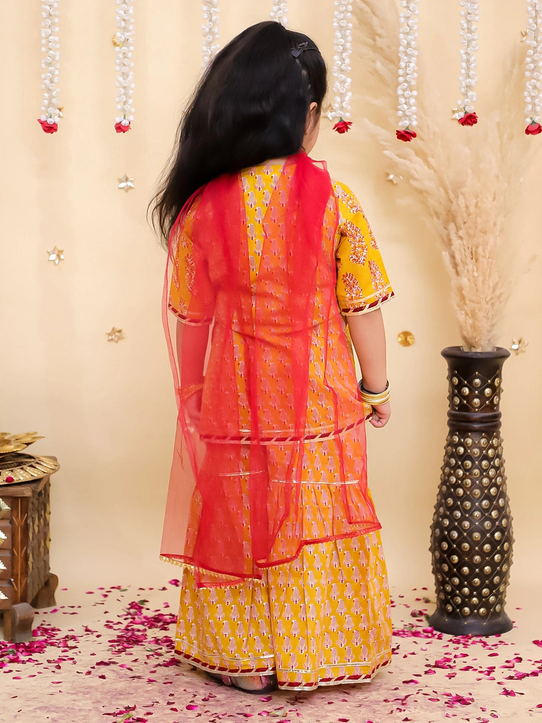 BownBee Pure Cotton Kurta Pajama & Ethnic Suit With Dupatta Sibling Set
