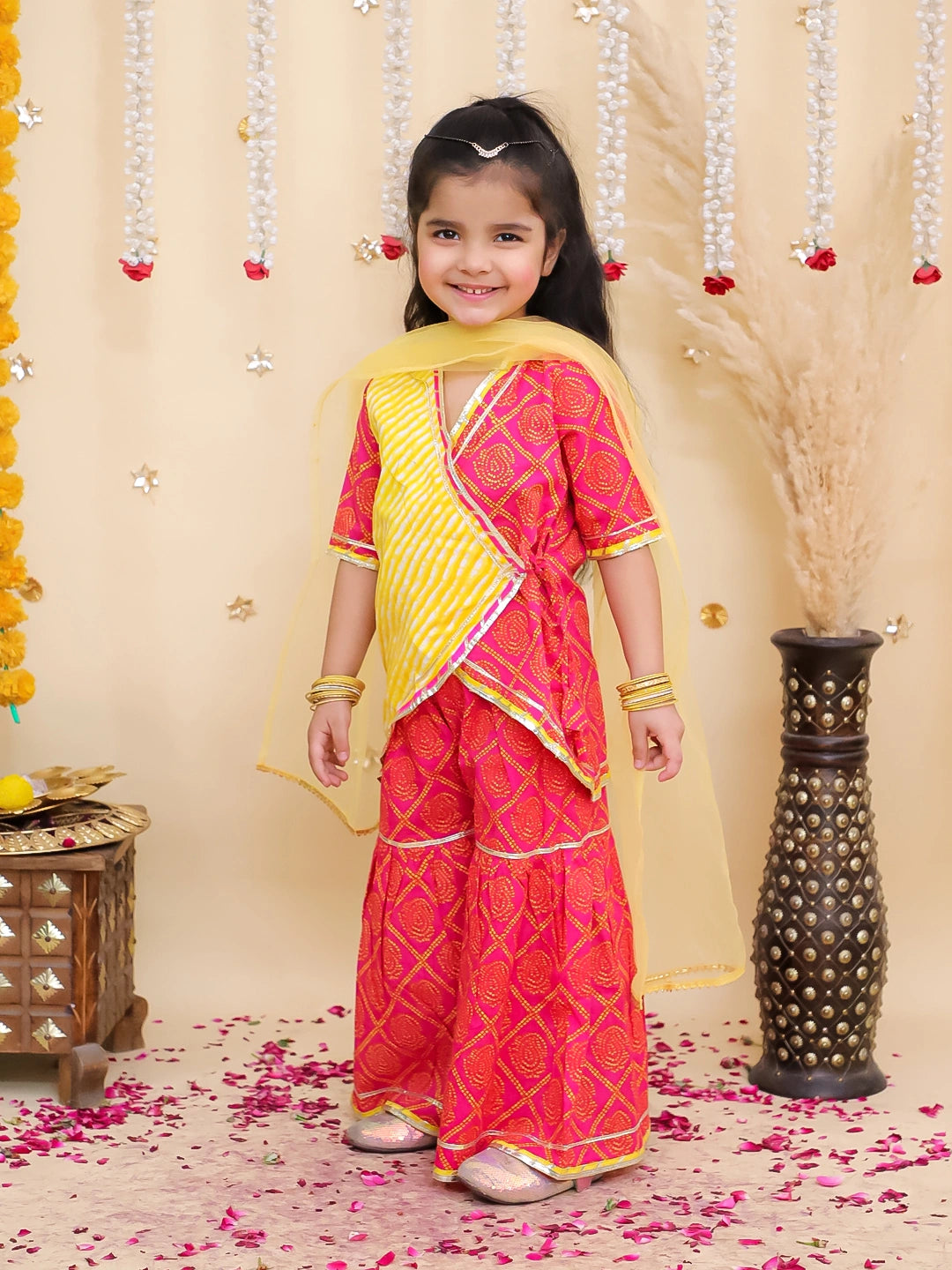 BownBee Pure Cotton Kurta Pajama & Ethnic Suit With Dupatta Sibling Set