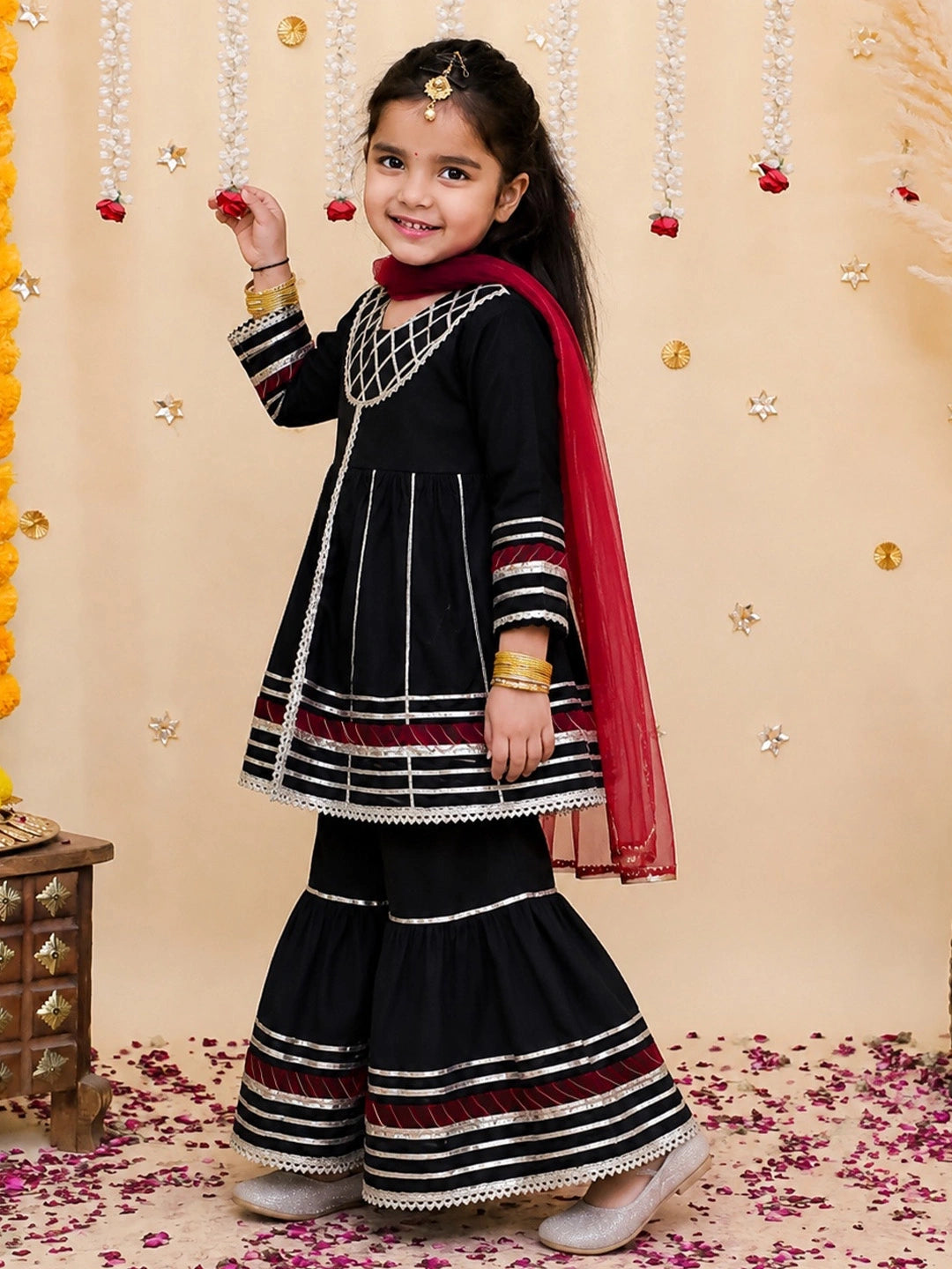 BownBee Pure Cotton kurti & Sharara With Dupatta For Girls