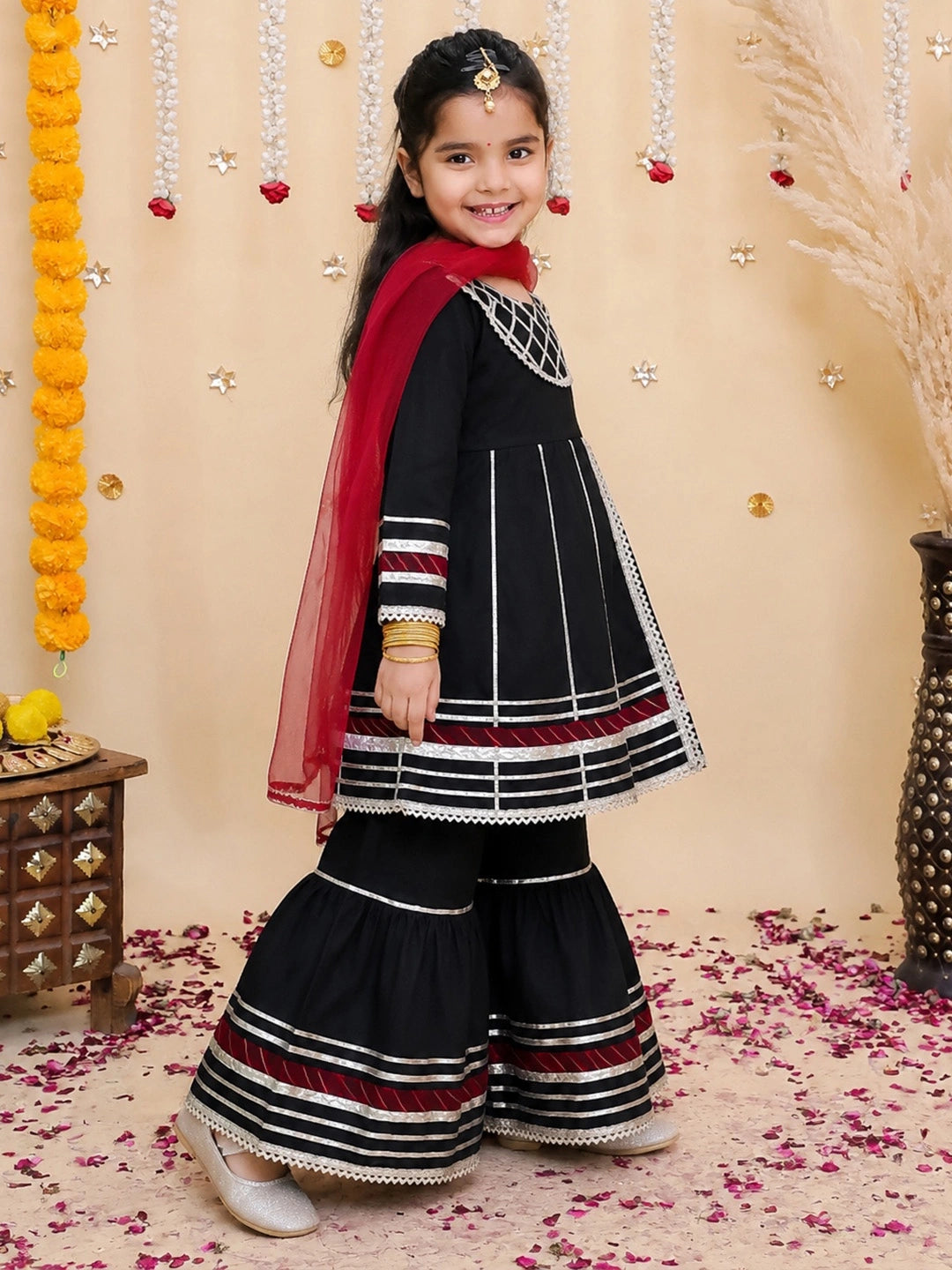 BownBee Pure Cotton kurti & Sharara With Dupatta For Girls