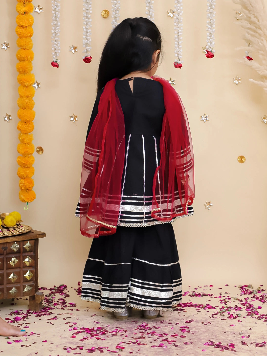 BownBee Pure Cotton Kurta Pajama & Ethnic Suit With Dupatta Sibling Set