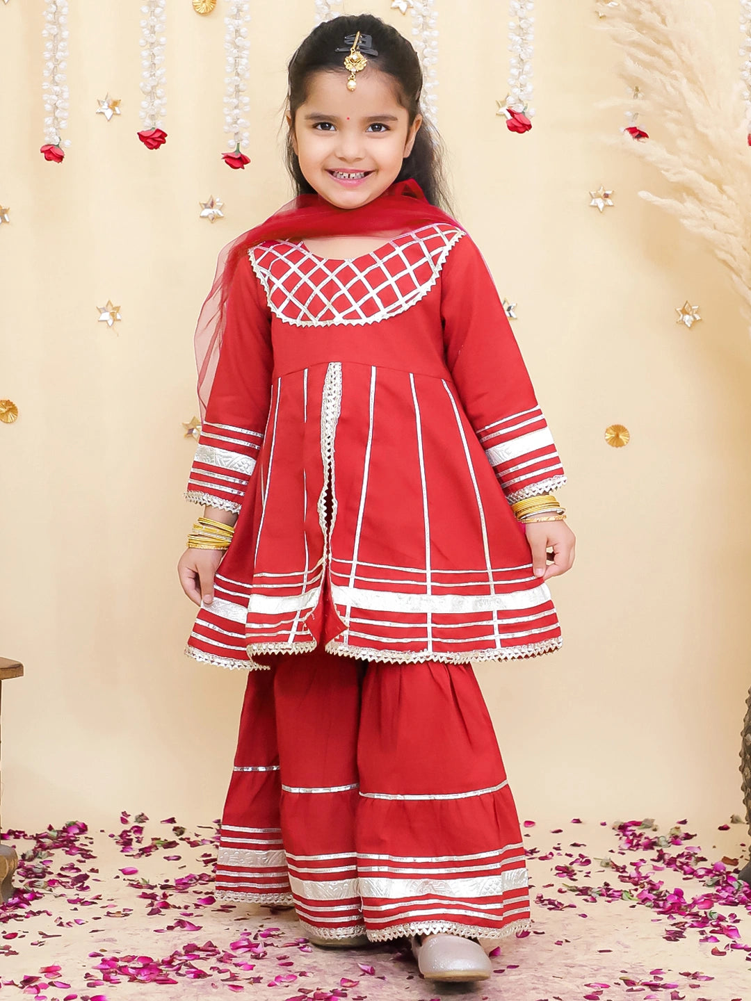 BownBee Pure Cotton kurti & Sharara With Dupatta For Girls