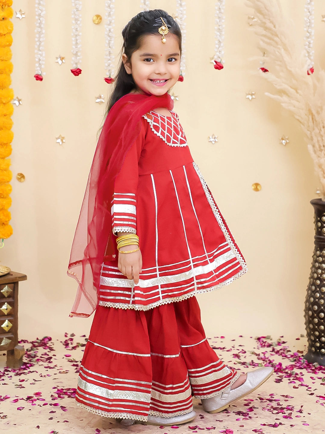 BownBee Pure Cotton kurti & Sharara With Dupatta For Girls