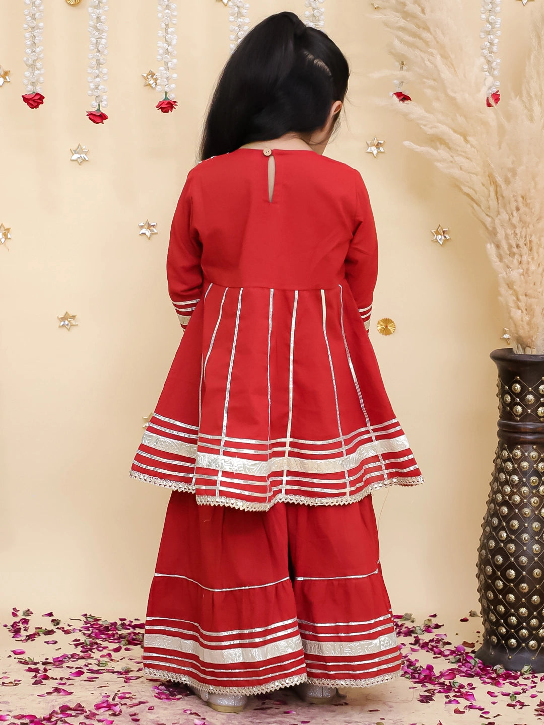 BownBee Pure Cotton Kurta Pajama & Ethnic Suit With Dupatta Sibling Set