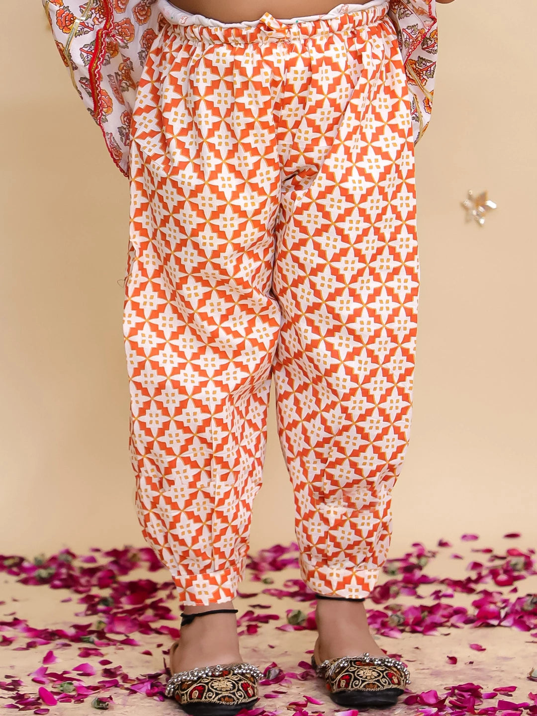 BownBee Pure Cotton Printed Halter kurti With Harem Set For Girls